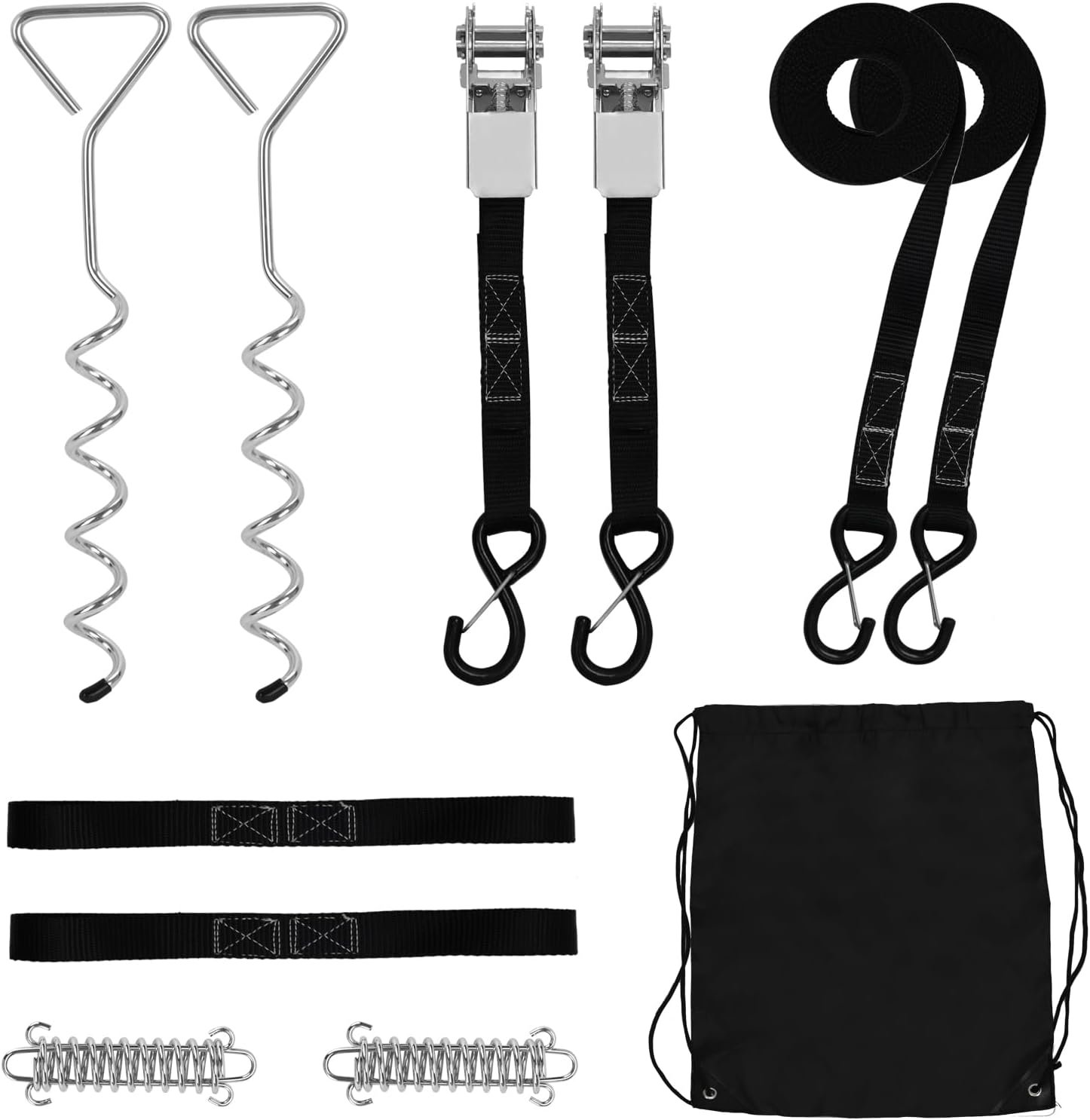 RV Awning Tie Down Kit, Heavy Duty RV Awning Anchor Kit, Campers Awning Anchors Accessories
