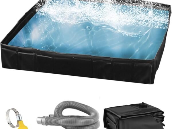 Camping Shower pan,Portable Shower Tray 41" x 41" x 5" with Mesh Organizer, Foldable Camping Shower Base & Floor with Removable Drain Pipe, Suitable for Camping, RV, Outdoor, Indoor