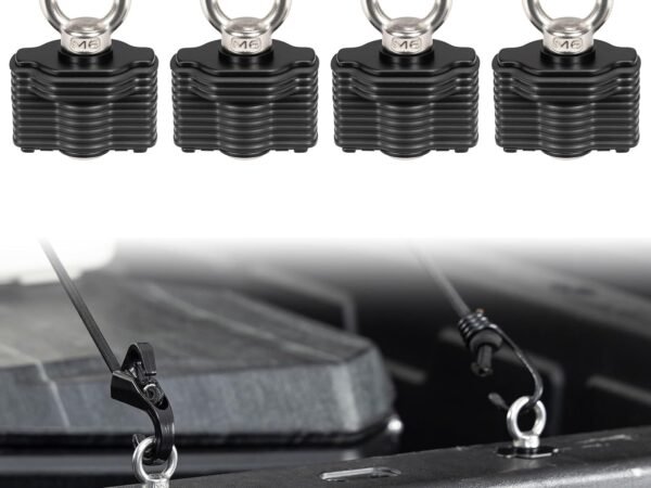 Tie Down Anchor Stainless Steel Compatible with CFMOTO Uforce 1000/Uforce 600 800 U10 Pro/Zforce 800 950/Cforce 1000 500 600 800 Accessories, Bed Anchors, 4 Pcs, Black