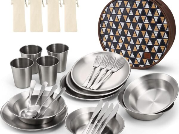 Stainless Steel Camping Dinnerware Set
