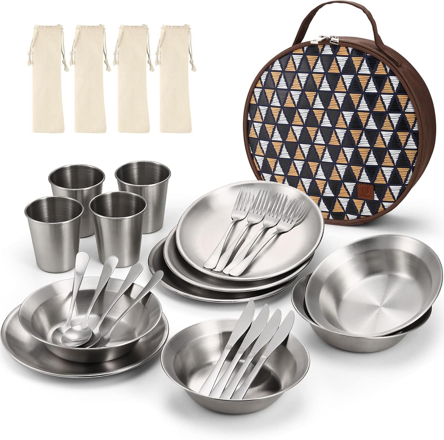 Stainless Steel Camping Dinnerware Set